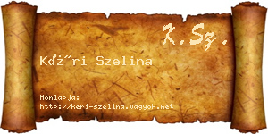 Kéri Szelina névjegykártya